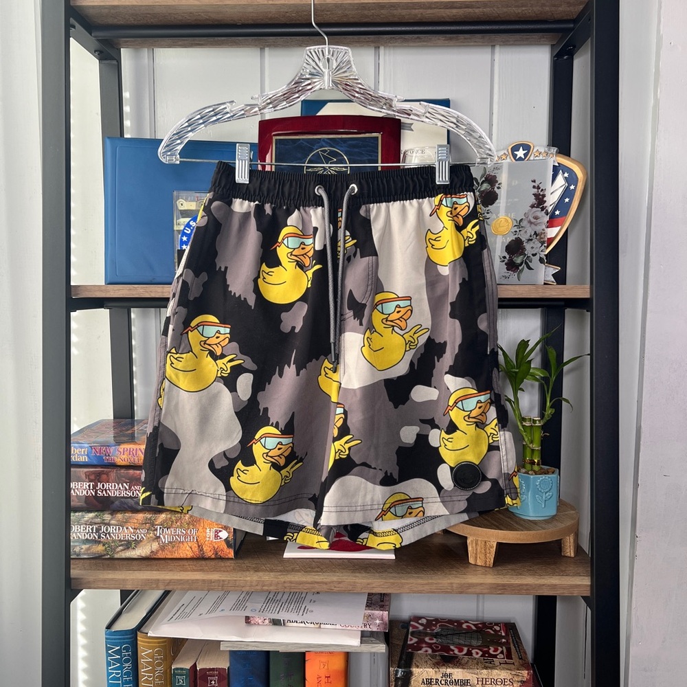 Neff Kids Duck Print Camo Shorts - Black, Gray, Yellow